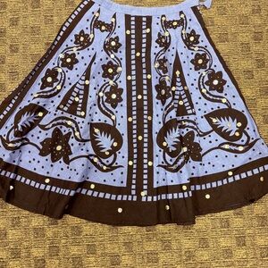 Prologue Blue‎ and Black  Floral A-Line Skirt